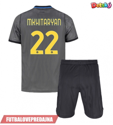 Lacne Dětský Futbalové dres Inter Milan Henrikh Mkhitaryan #22 2026-27 Krátky Rukáv - Tretina (+ trenírky)